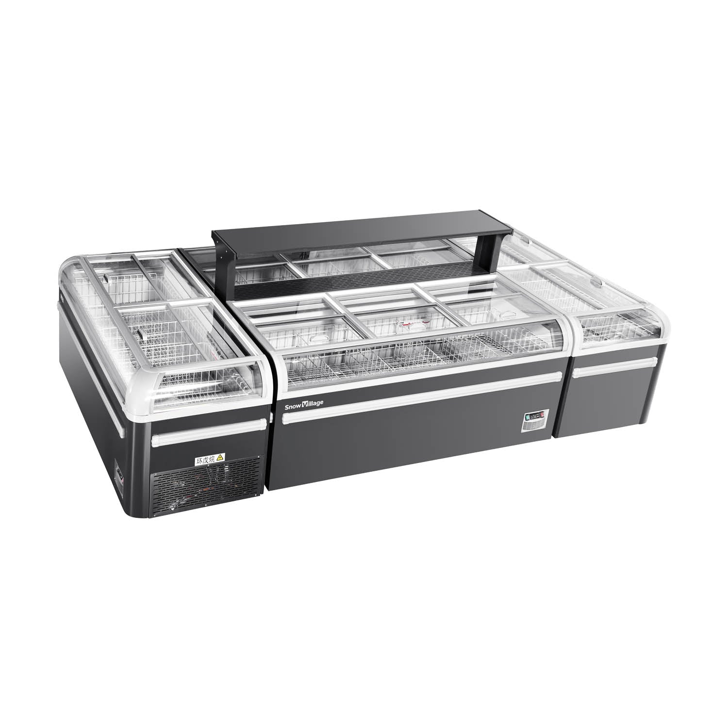 Island Freezer Premium CQG Series - Horizontal/Vertical Sliding Door (Front View/Upgraded)